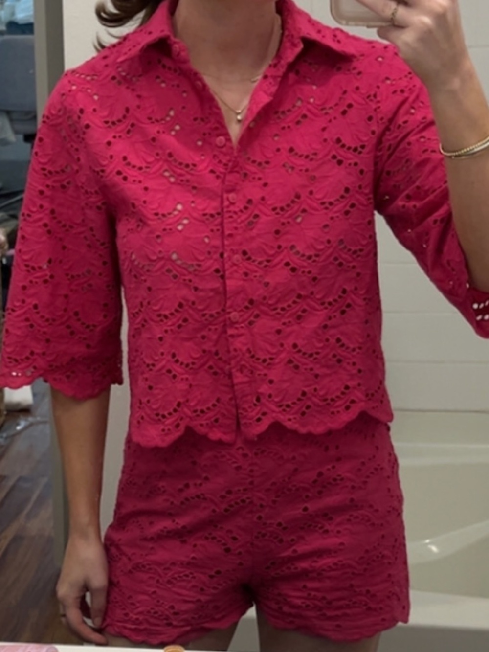 Mango Pink Lace Set XS